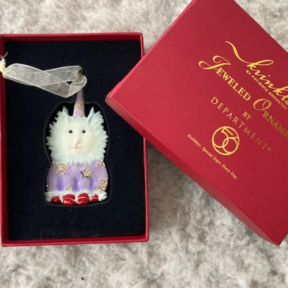 Whimsical/Vintage Patience Brewster/Krinkles/Department 56 Jeweled Dog Ornament